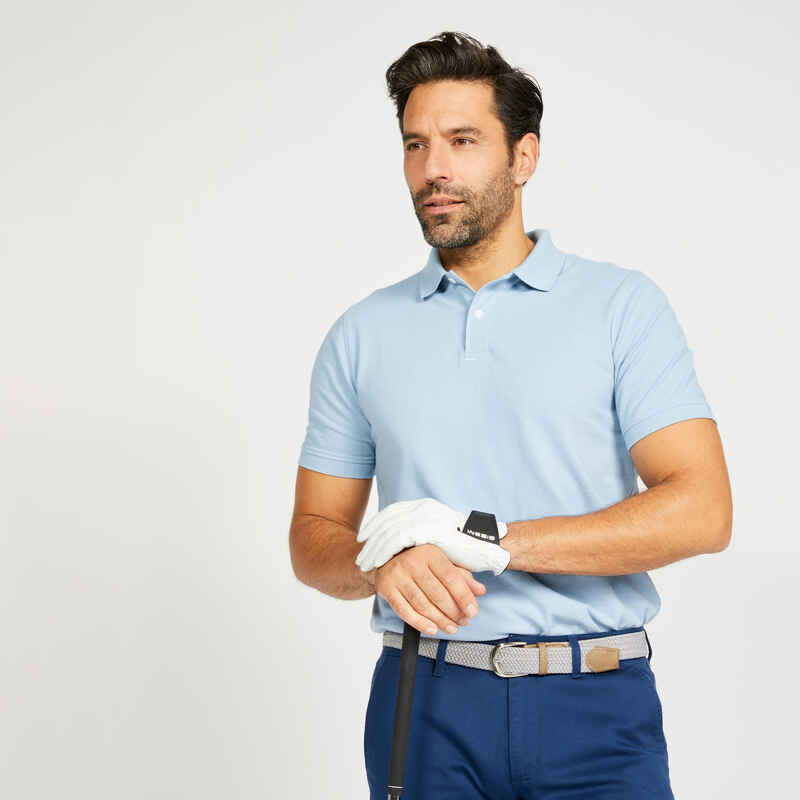 Golf Poloshirt kurzarm MW500 Herren jeansblau
