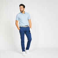 Men's short-sleeved golf polo shirt - MW500 denim blue