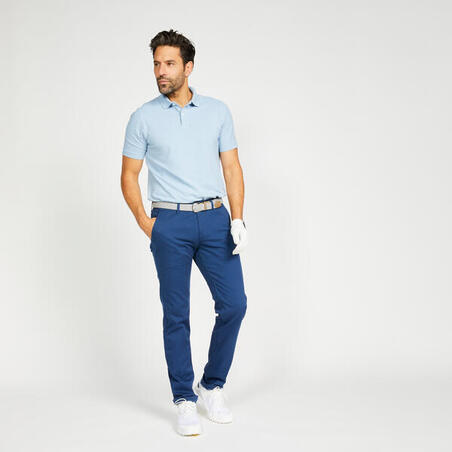 Polo de golf en coton manches courtes Homme - MW500 bleu denim