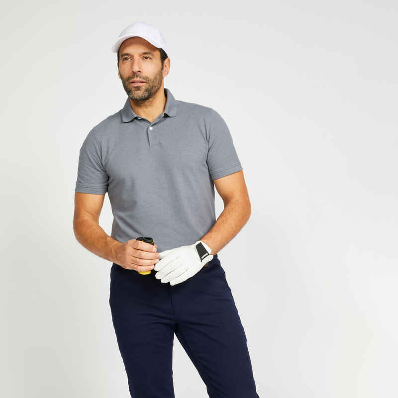 Golf Poloshirt kurzarm MW500 Herren dunkelgrau Golf Poloshirt kurzarm MW500 Herren dunkelgrau