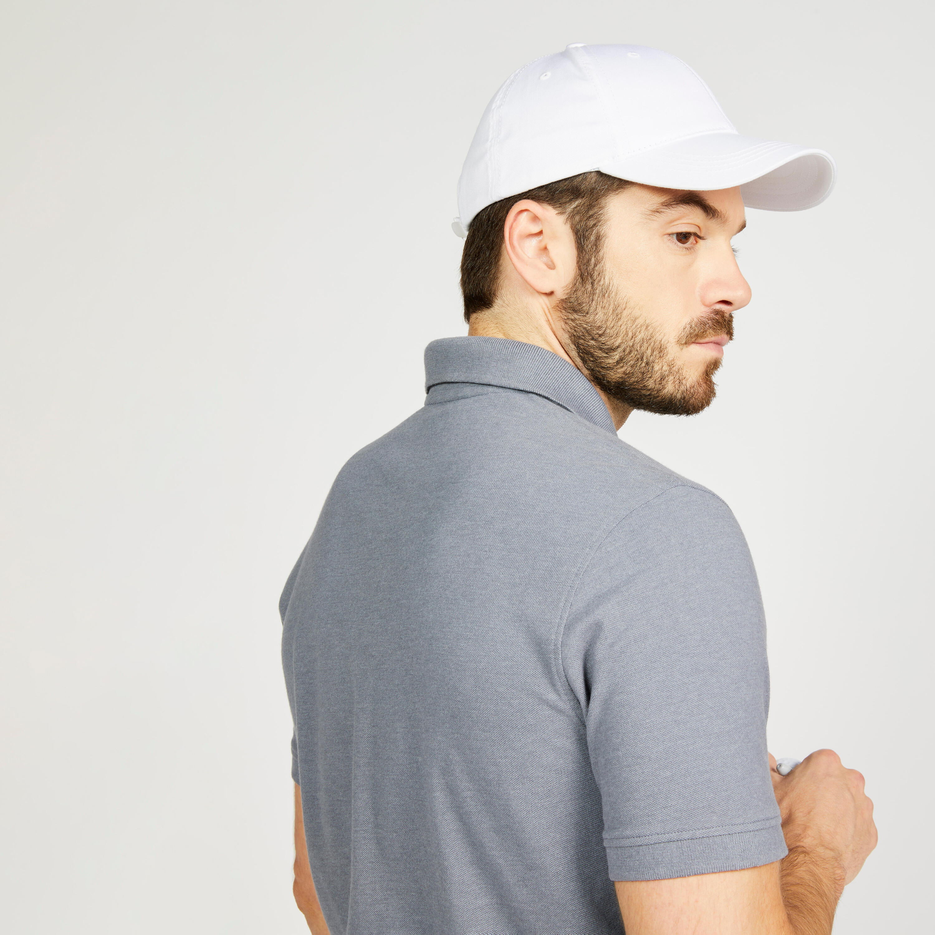 Men's short-sleeved golf polo shirt - MW500 dark grey 2/5