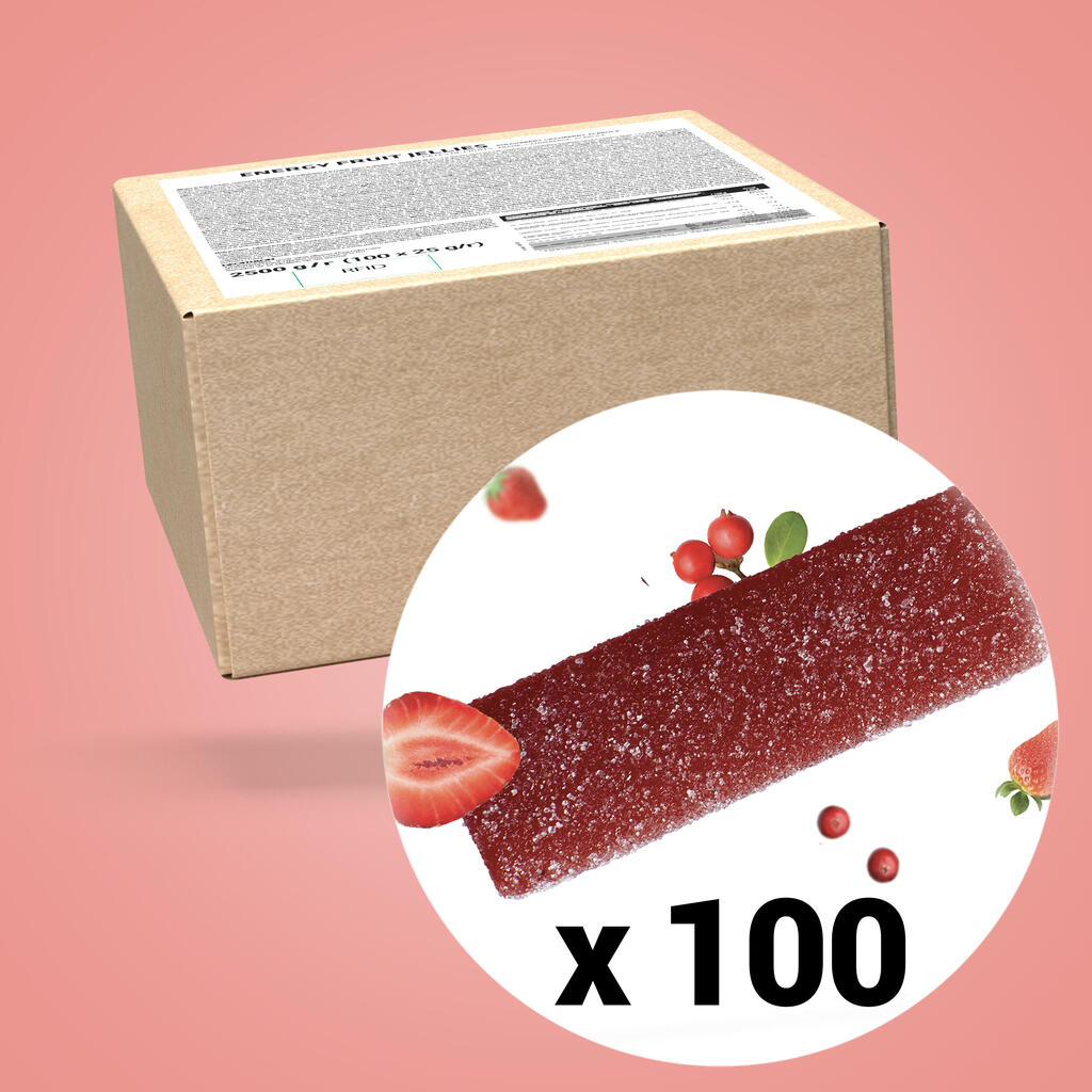 Augļu želeja “energy fruit jellies”, 100x25 g, ar zemeņu, dzērveņu, malpīgijas garšu