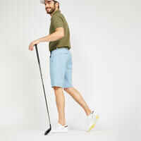Men's golf cotton chino shorts - MW500 denim blue