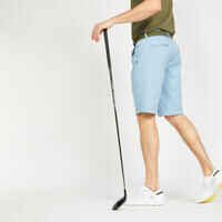 Men's golf cotton chino shorts - MW500 denim blue