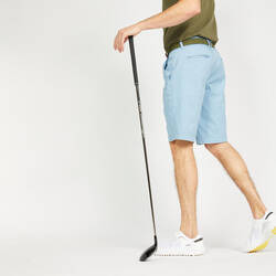 Men's golf cotton chino shorts - MW500 denim blue