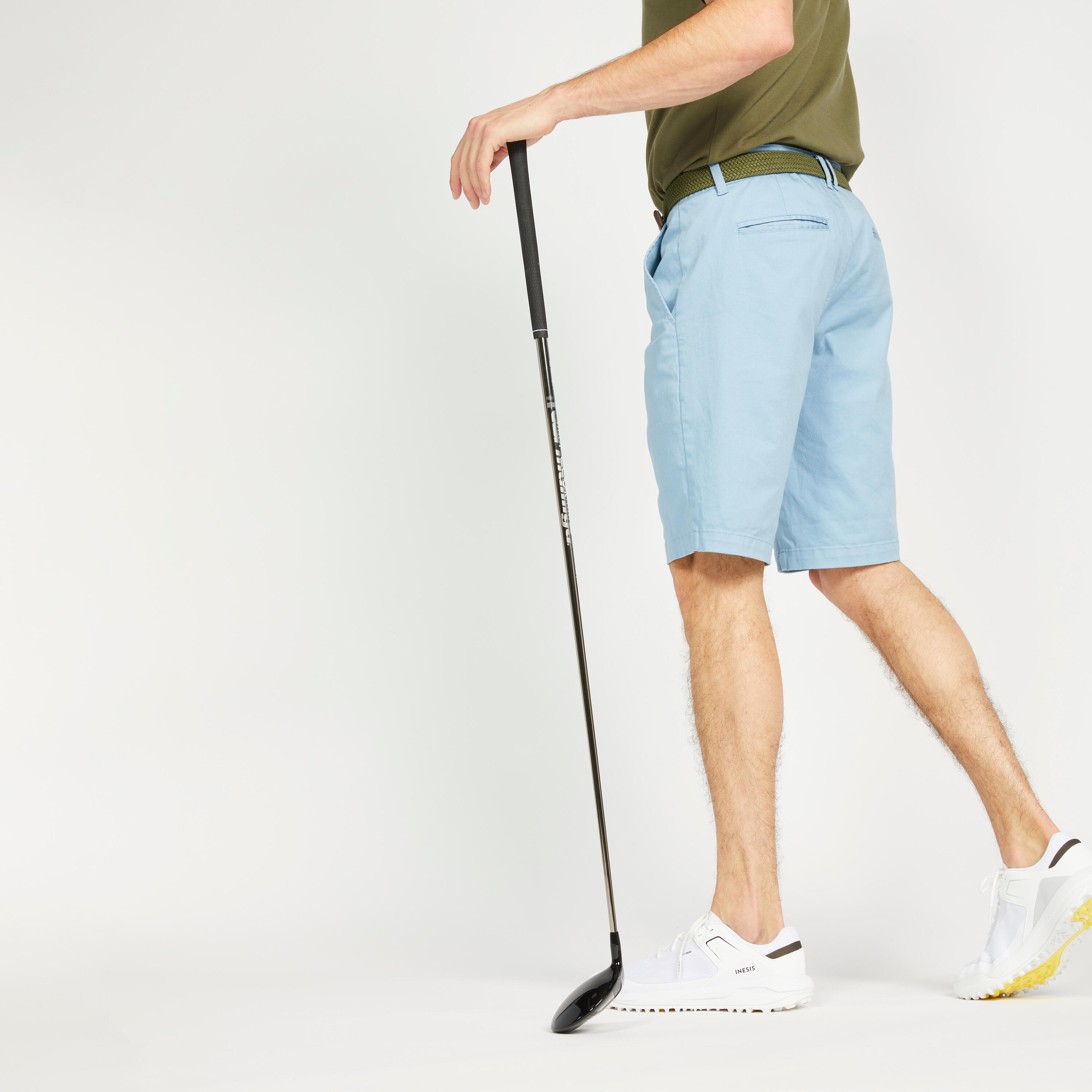 Men's golf chino shorts - MW500 denim blue 2/6