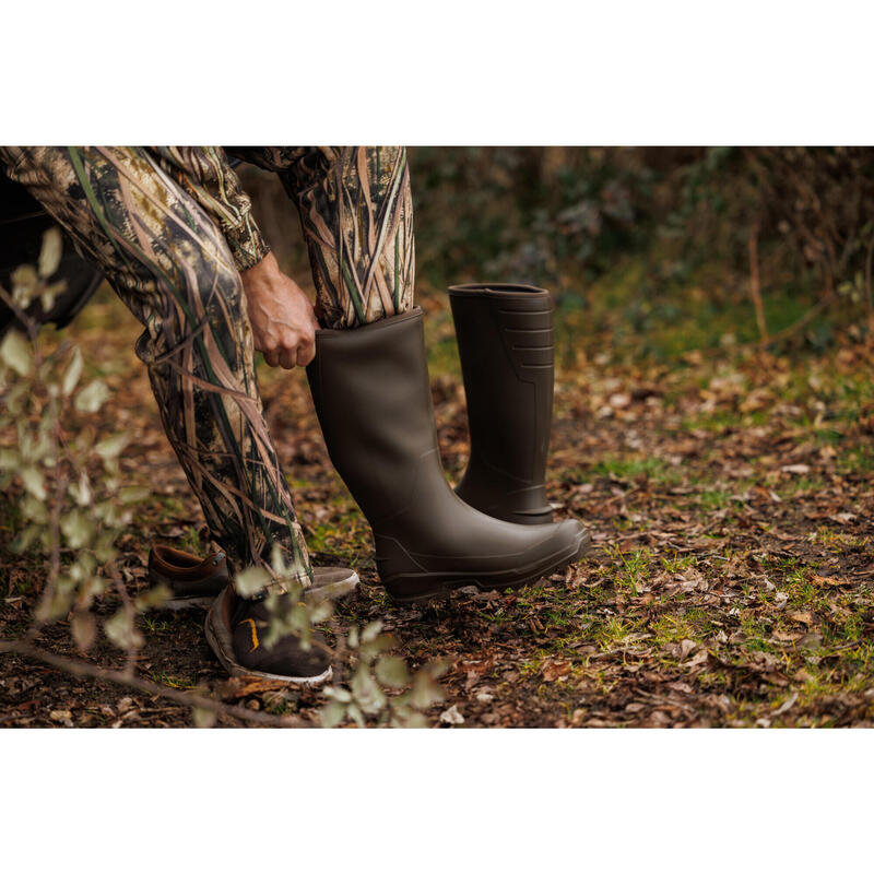 BOTTES DE PLUIE CHAUDES FOURREES LAND 100 MARRON