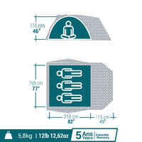 Camping tent MH100 XL - 3-P - Fresh&Black