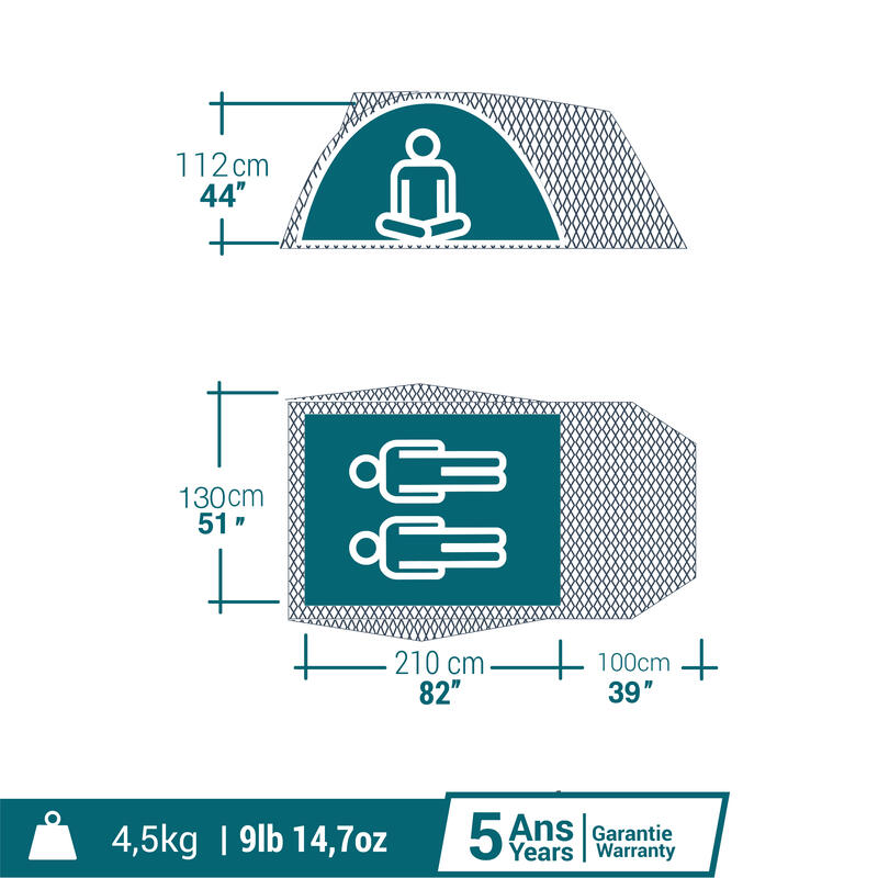 Campingzelt Fresh & Black - MH100 XL für 2 Personen