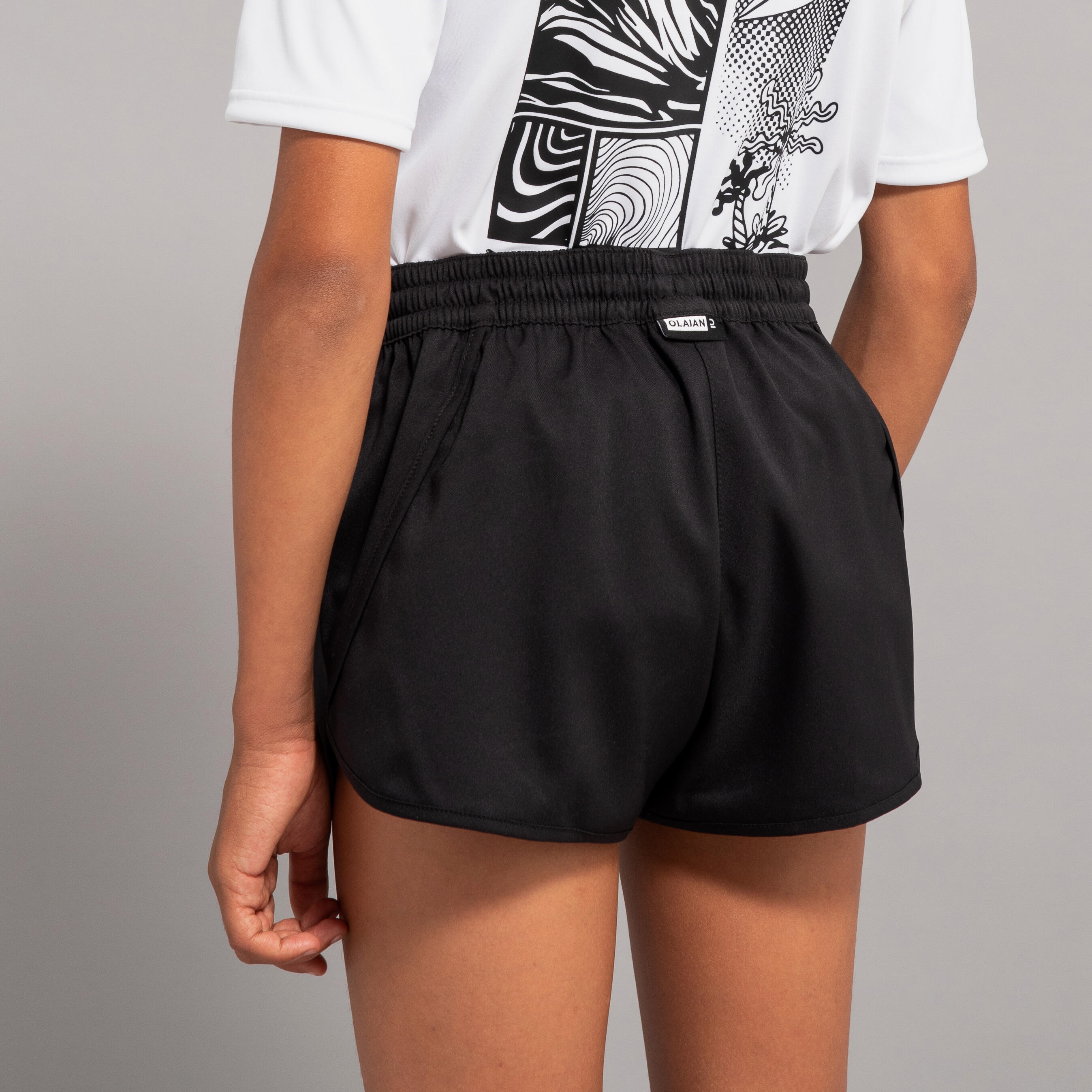 short de bain surf Fille junior noir Decathlon