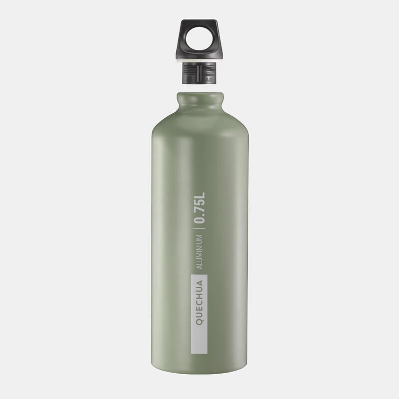 Drinkfles met schroefdop voor wandelen aluminium 0,75 liter