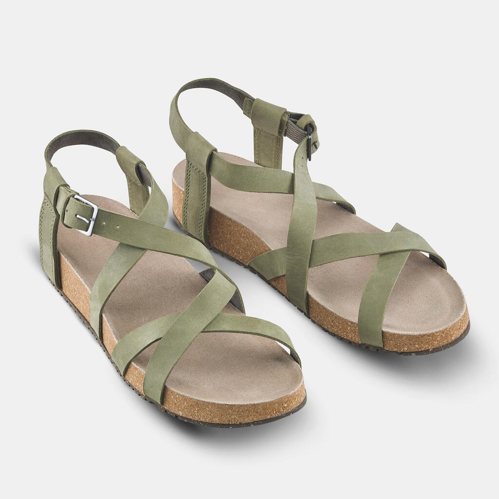 Sandalias montaña y trekking Mujer Quechua Outdoor caqui
