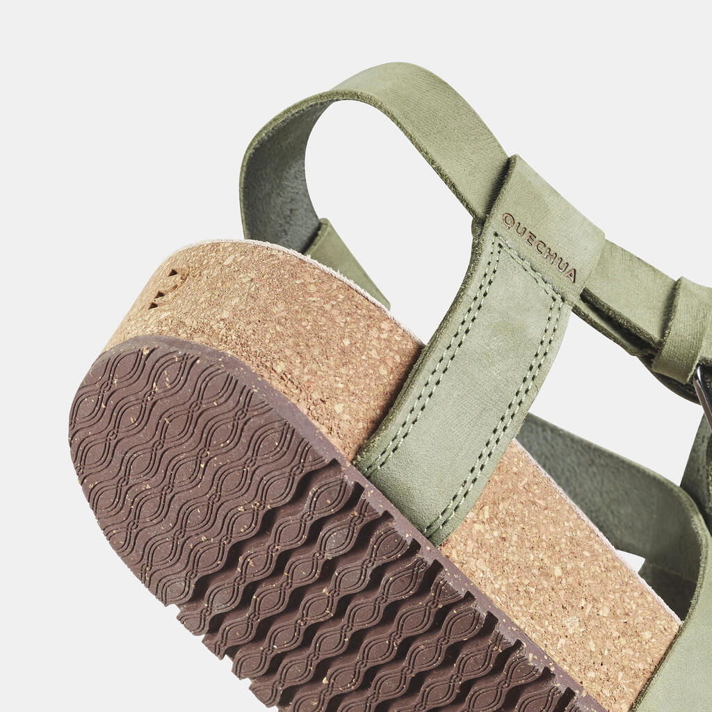 Sandalias ecodiseñadas de senderismo para Mujer Quechua Outdoor verde