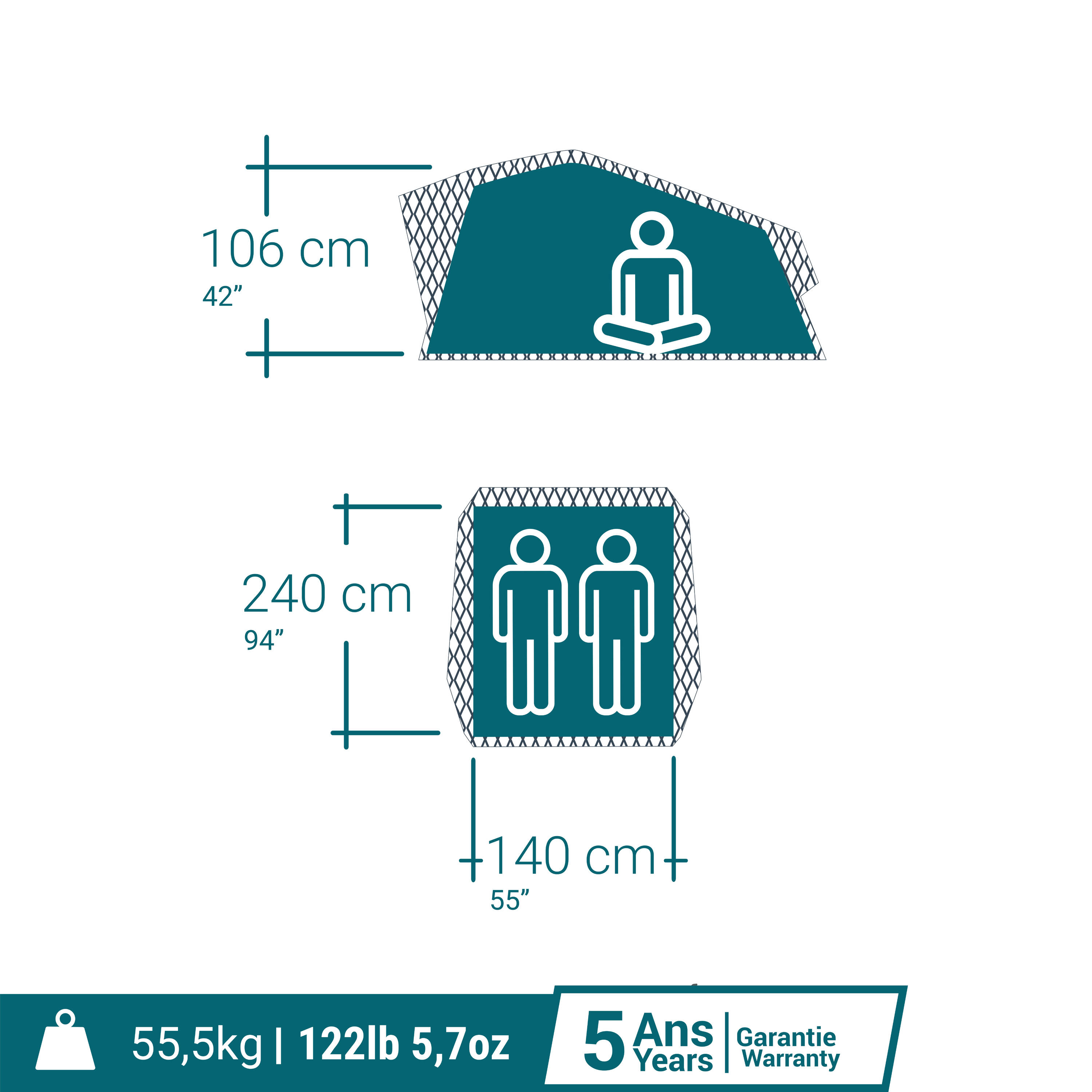MH500 Fresh & Black two-person roof tent -  5