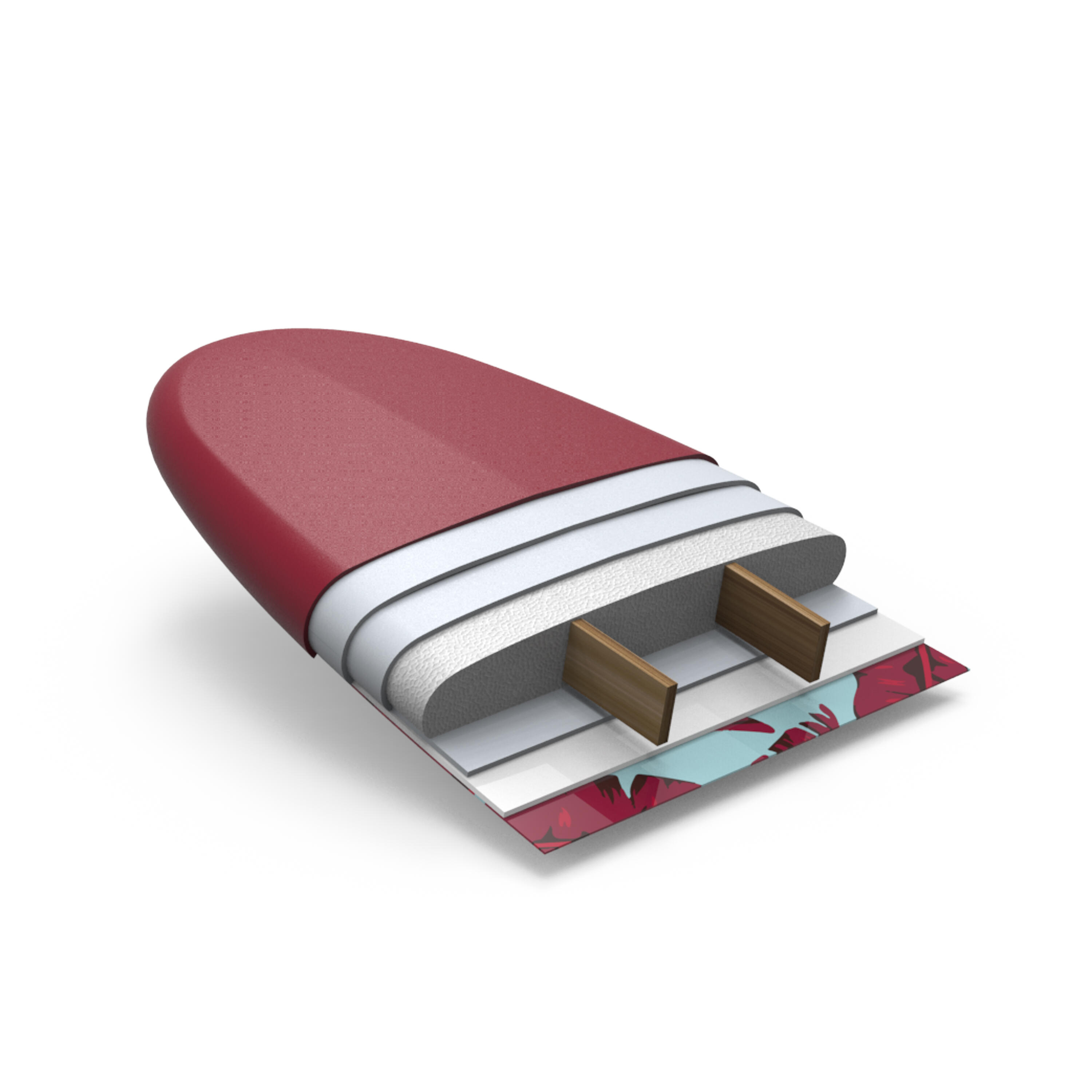 7' Foam Surfboard - 500Includes 1 leash and 3 fins. - OLAIAN
