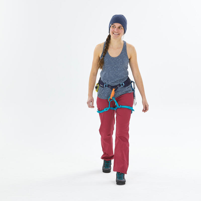 Pantalón de escalada y montaña Mujer Simond Vertika rojo