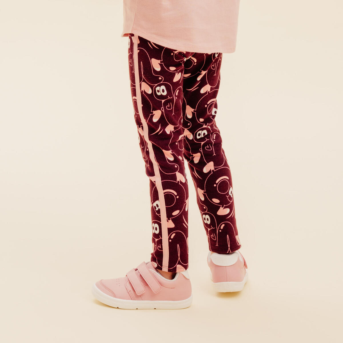 Legging chaud enfant - 120 bordeaux avec motifs