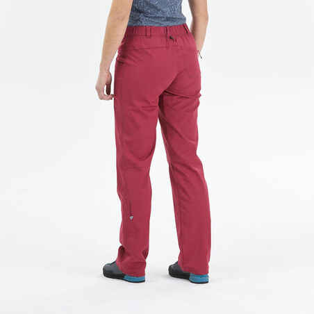 WOMEN’S COTTON STRETCH CLIMBING TROUSERS VERTIKA - RUBY RED