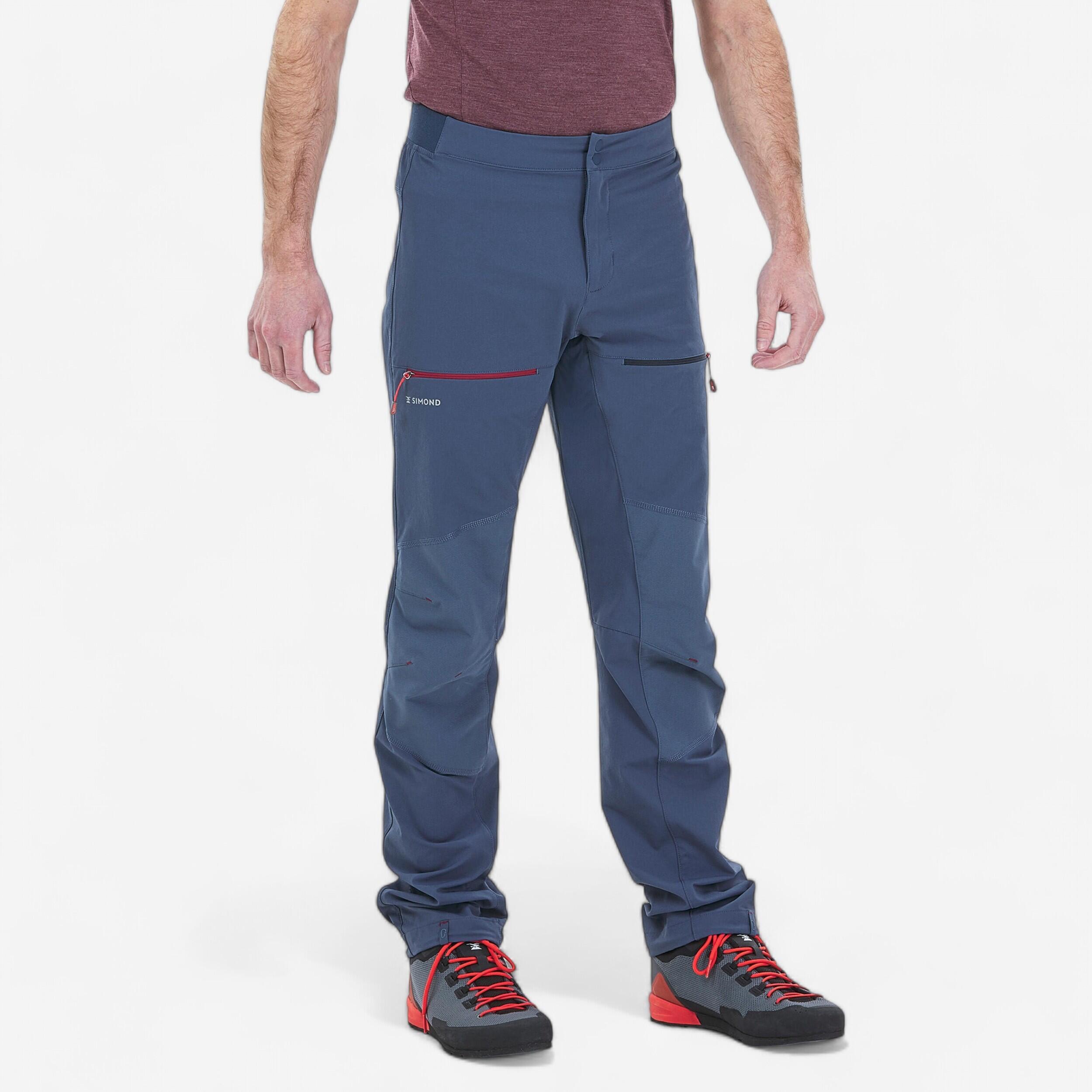 Pantalon l ger d escalade et d alpinisme homme ROCK EVO bleu