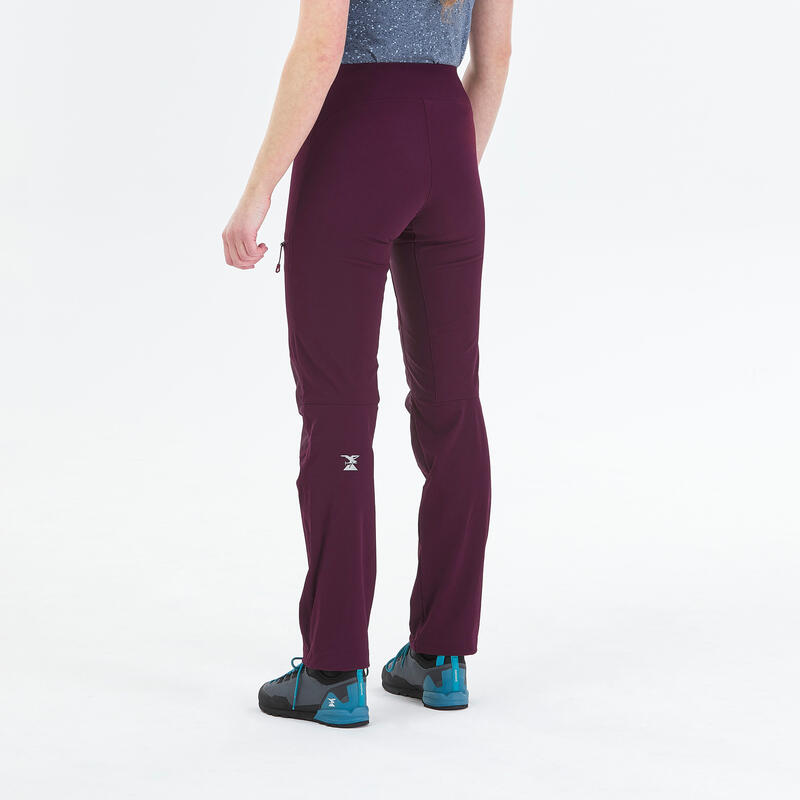 Lichte broek voor klimmen en alpinisme dames Rock Evo bordeaux