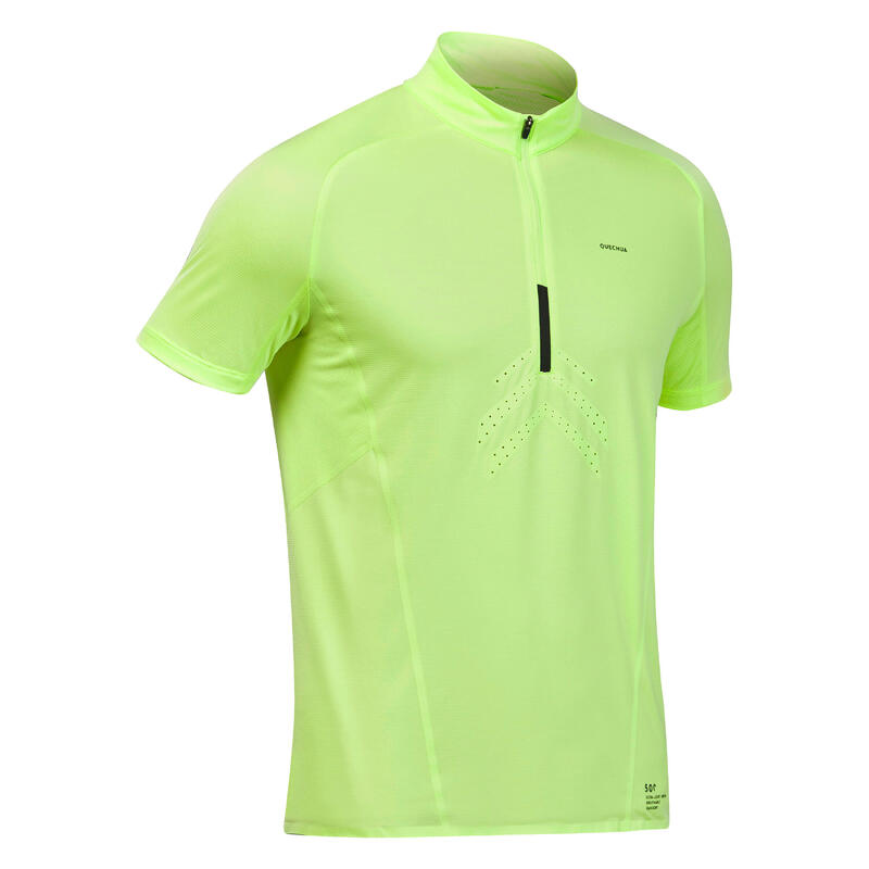T-shirt manches courtes de randonnée rapide homme FH500 citron