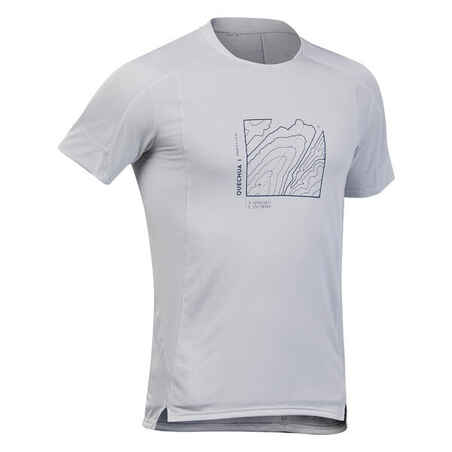 Wandershirt Herren Synthetik kurzarm - MH500 hellgrau