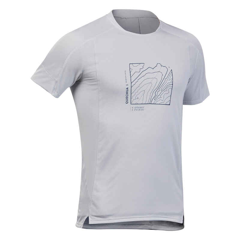 Wandershirt MH500 Kurzarm Synthetik Herren hellgrau Wandershirt MH500 Kurzarm Synthetik Herren hellgrau