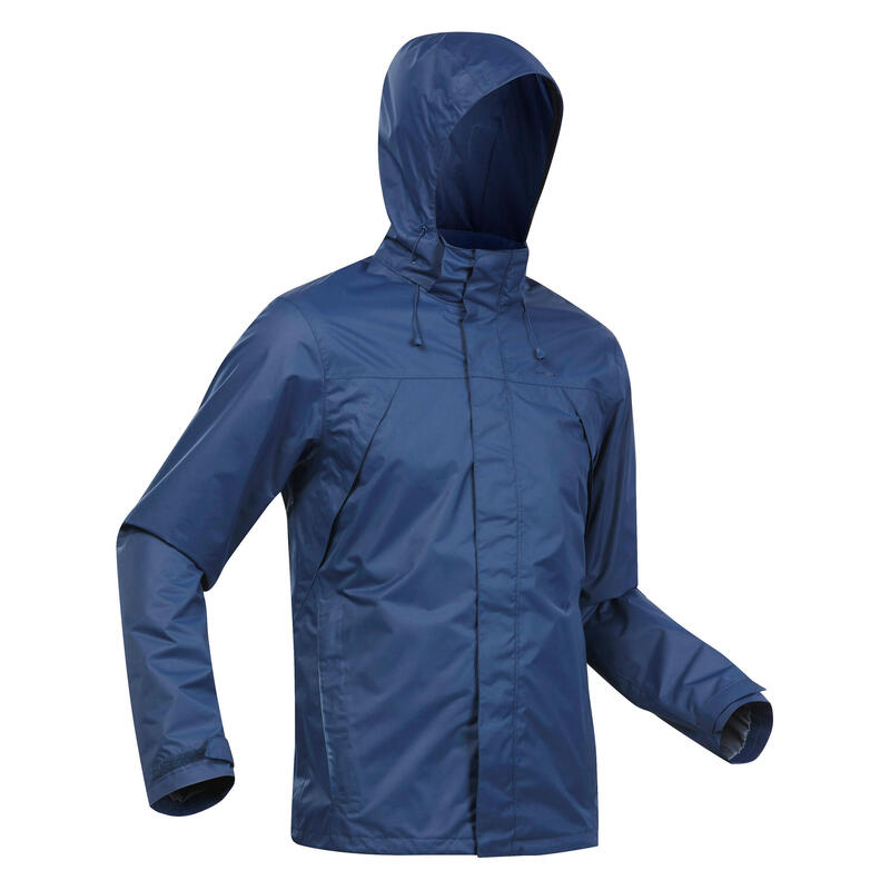 Férfi könnyű kabát túrázáshoz MH100, vízhatlan, kék 