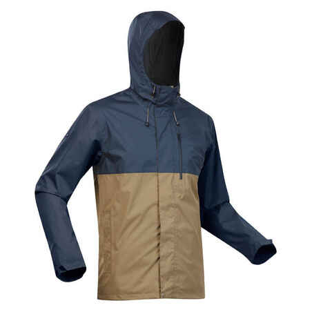 Regenjacke Herren wasserdicht Wandern - NH 500 beige/blau