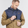Men Full Zip Rain Jacket with Watertight Chest Pocket Ochre - NH500