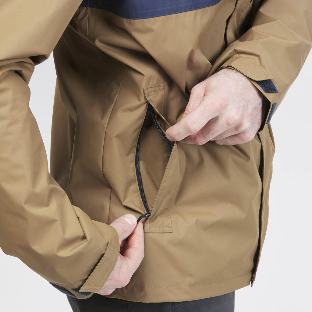Chaqueta impermeable de senderismo para Hombre - Quechua NH500 azul/café