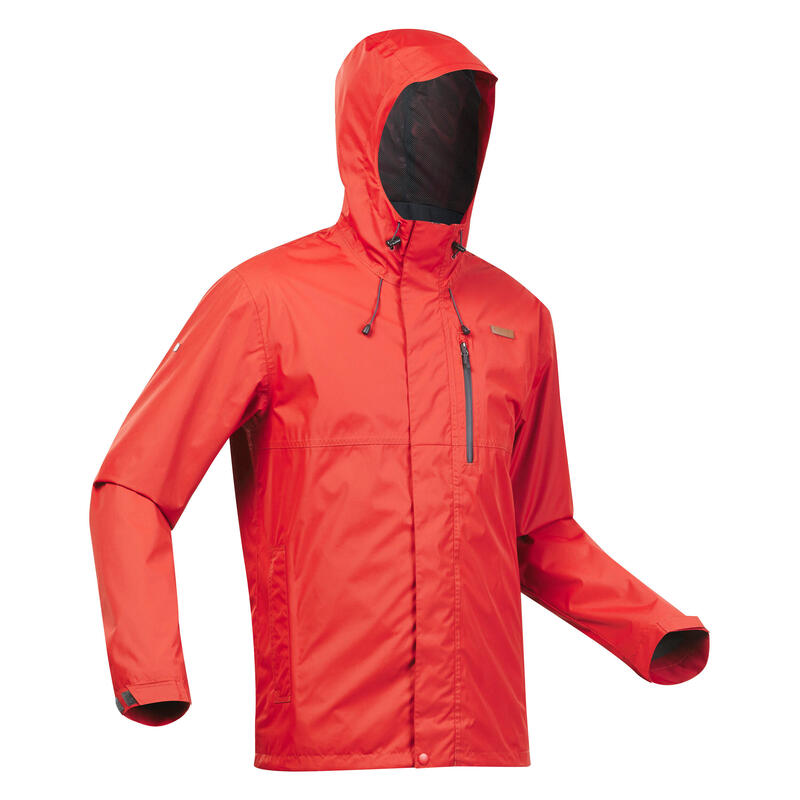 Jachetă Impermeabilă Drumeție în Natură NH500 Roșu Bărbați