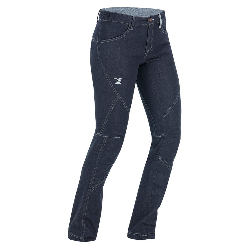 Vaqueros de Escalada y Montaña Mujer Simond Denim3 Elásticos Azul