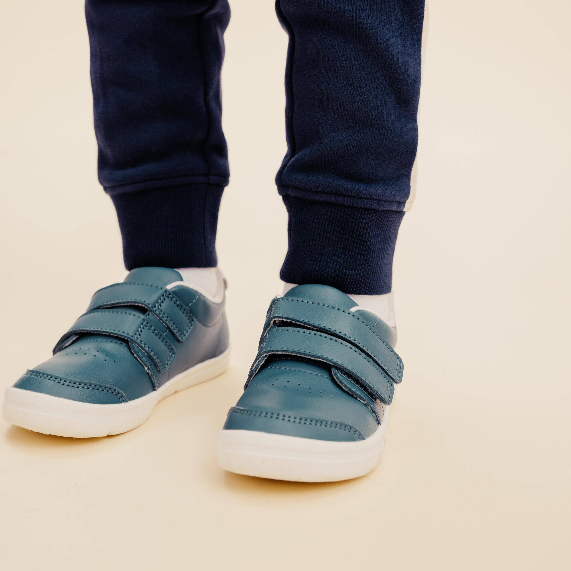 Baby Warm Jogging Bottoms - Blue/Beige -  5