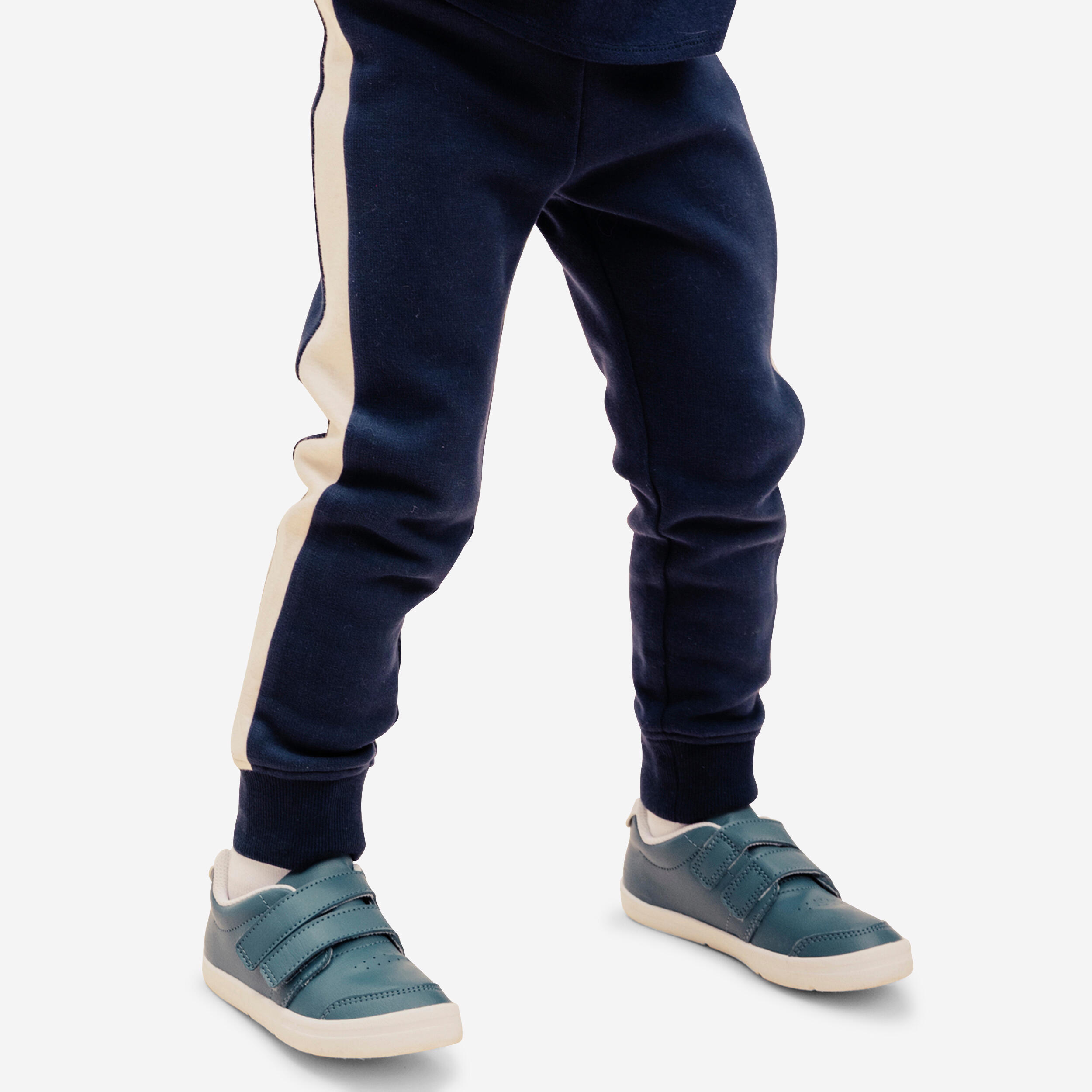 Pantalon de course chaud enfant - Baby Gym bleu marine - DOMYOS