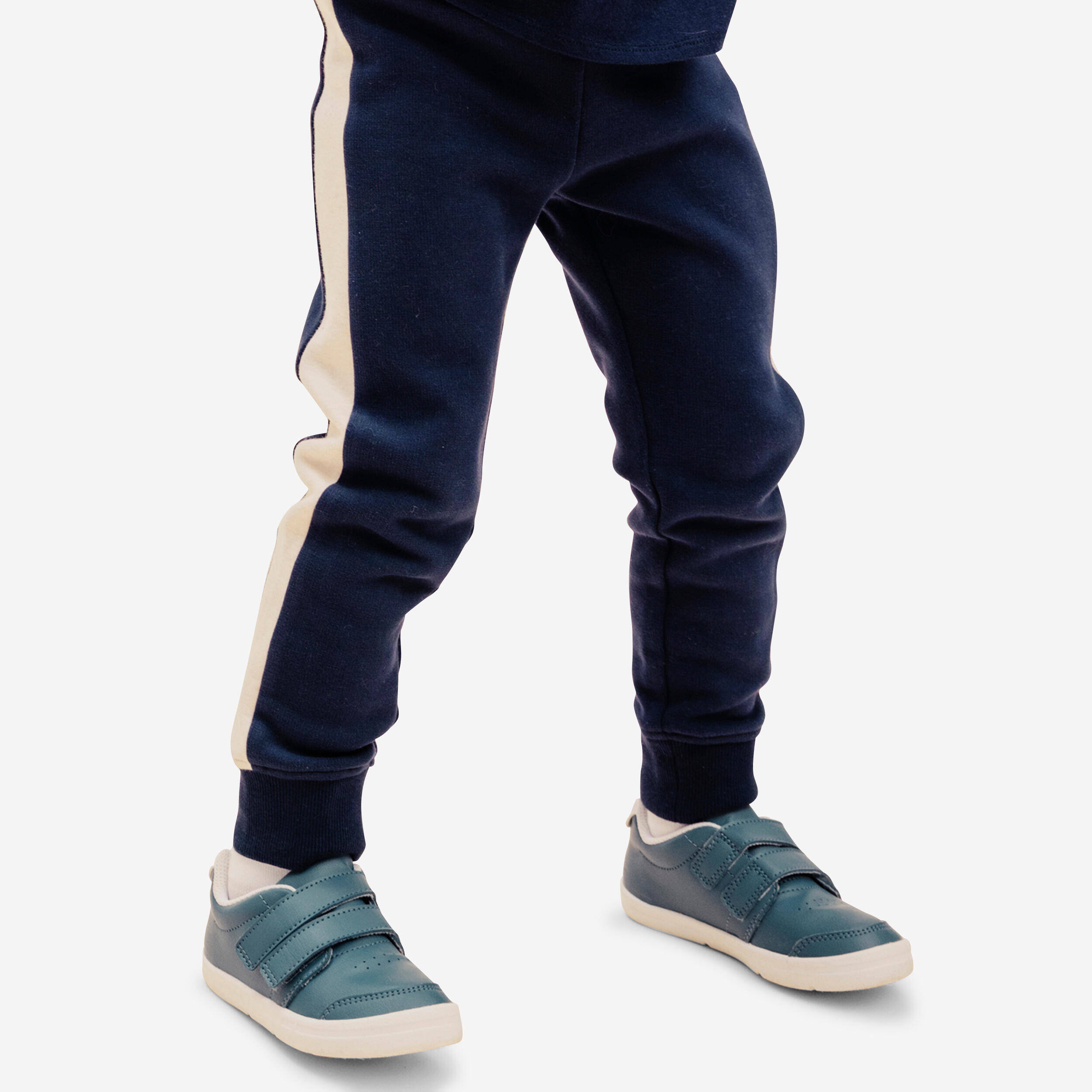 Baby Warm Jogging Bottoms - Blue/Beige