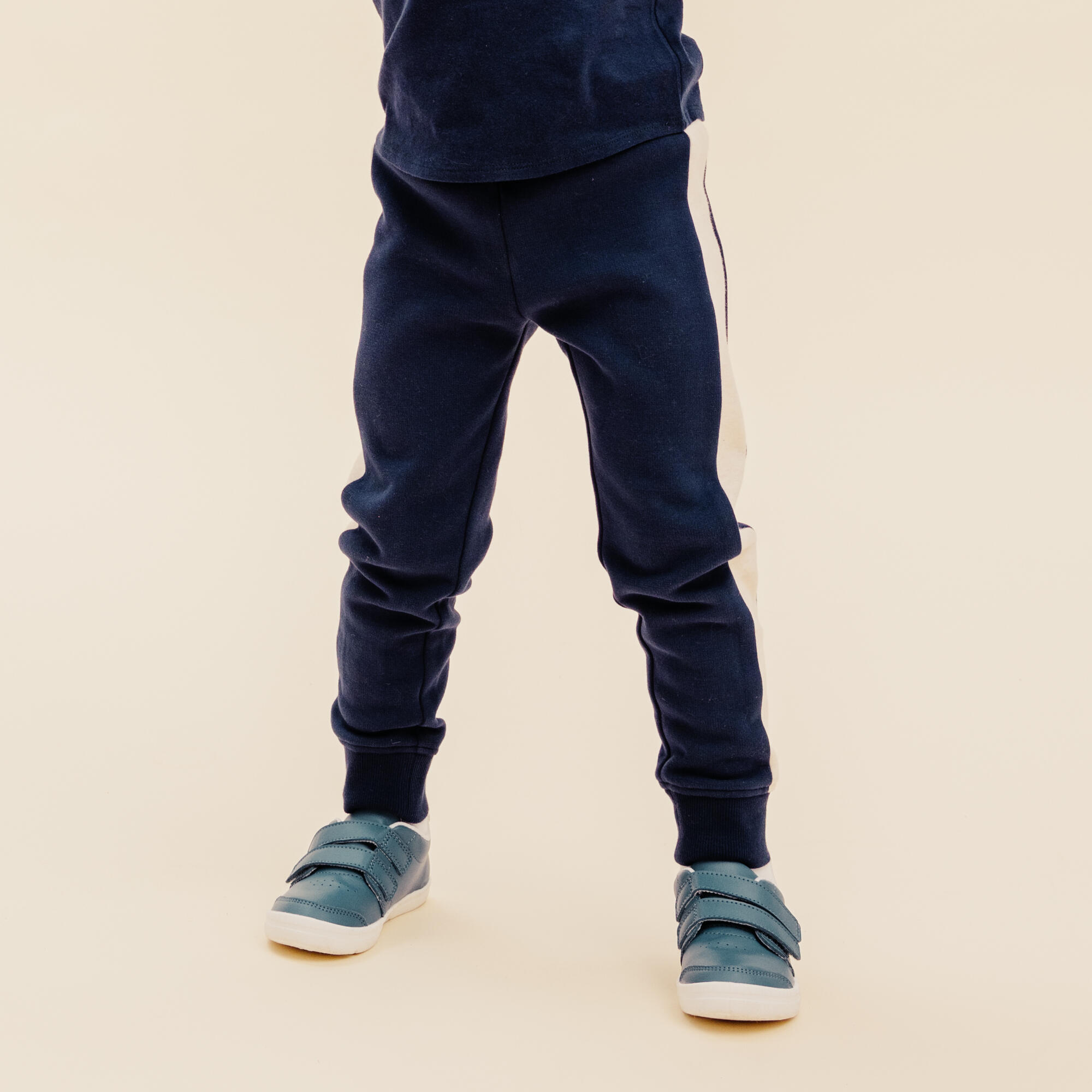 Baby Warm Jogging Bottoms - Blue/Beige