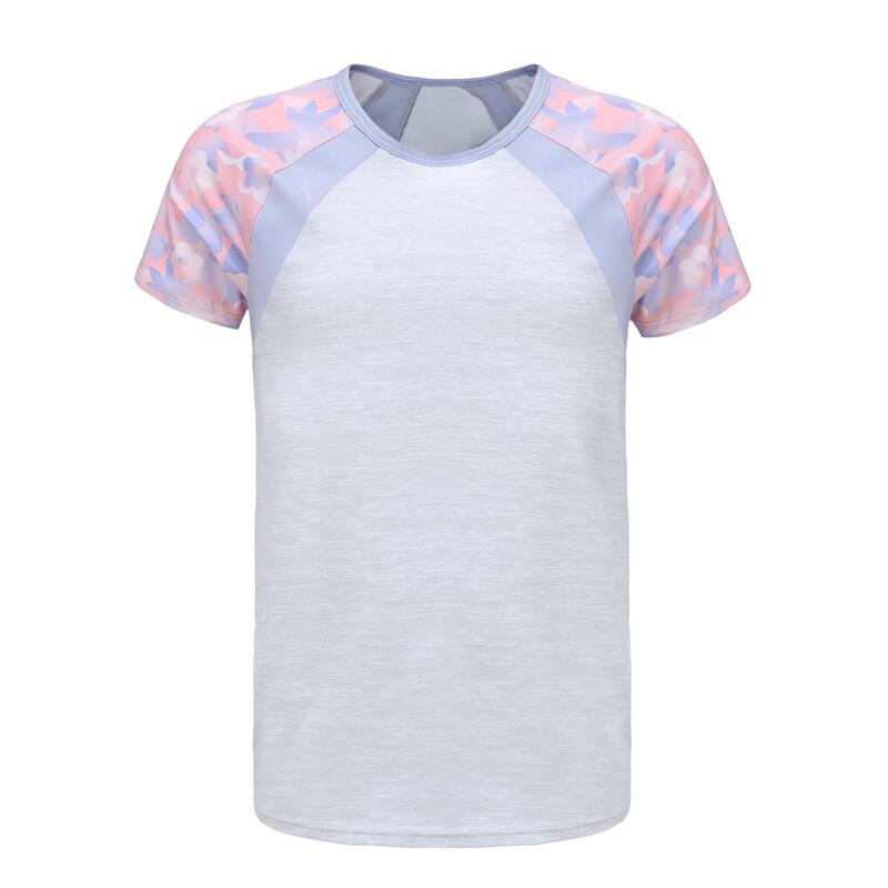 Girls' Breathable T-Shirt S500 - Grey with Print