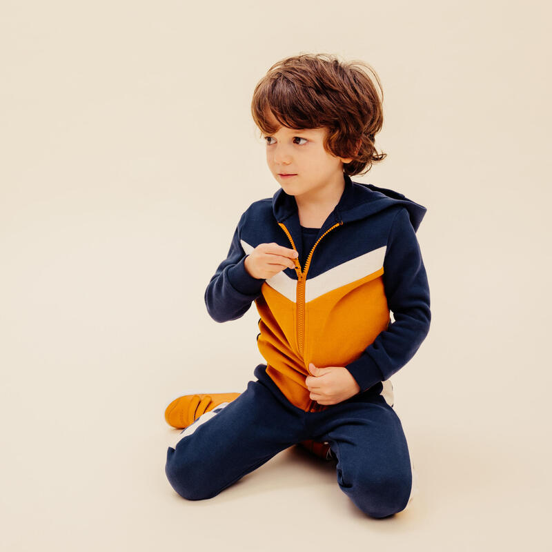 Dětská mikina na zip modro-oranžová