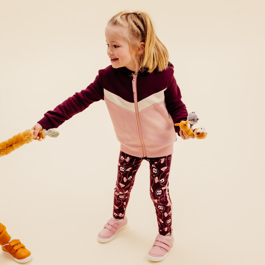 Baby's Zip-Up Sweatshirt - Plain Burgundy/Pink