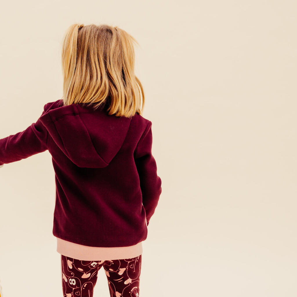 Baby's Zip-Up Sweatshirt - Plain Burgundy/Pink