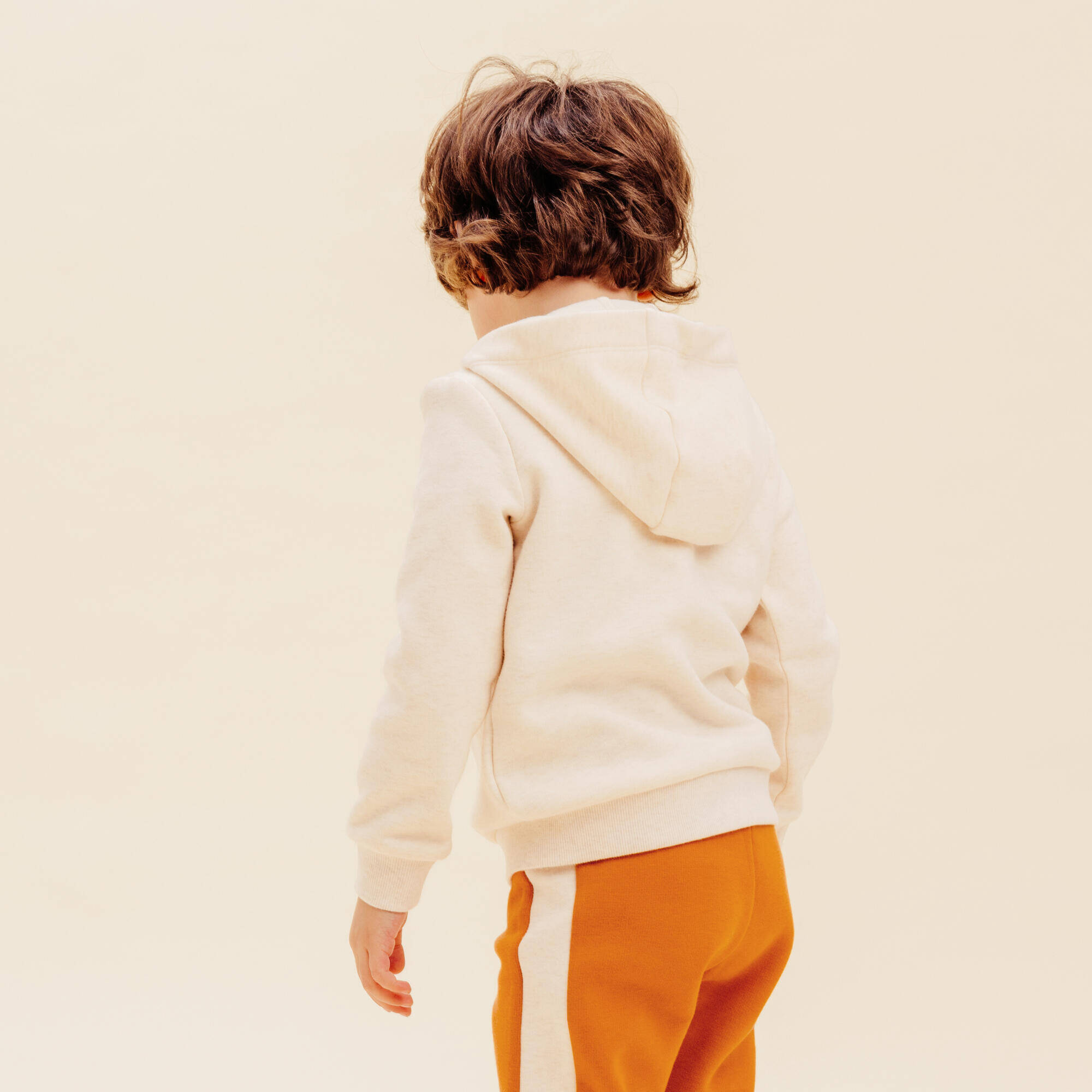Baby's Zip-Up Sweatshirt - Plain Beige -  4