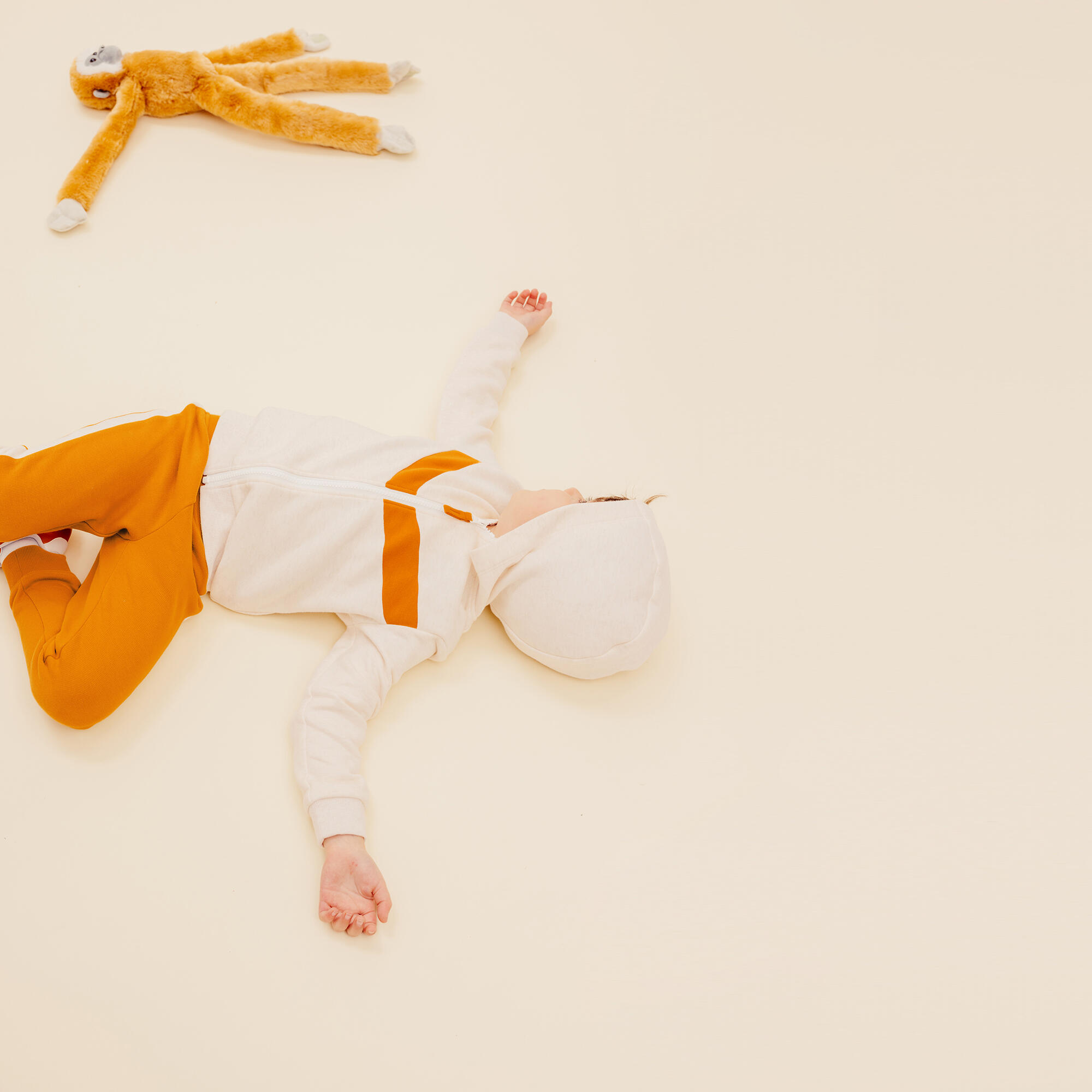 Baby's Zip-Up Sweatshirt - Plain Beige