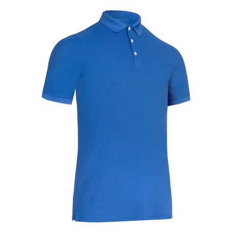 Kaus polo lengan pendek golf pria WW500 biru