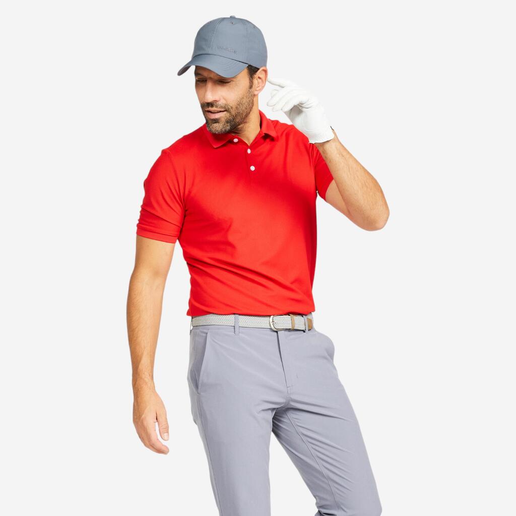 Men's short-sleeved golf polo shirt - WW500 red