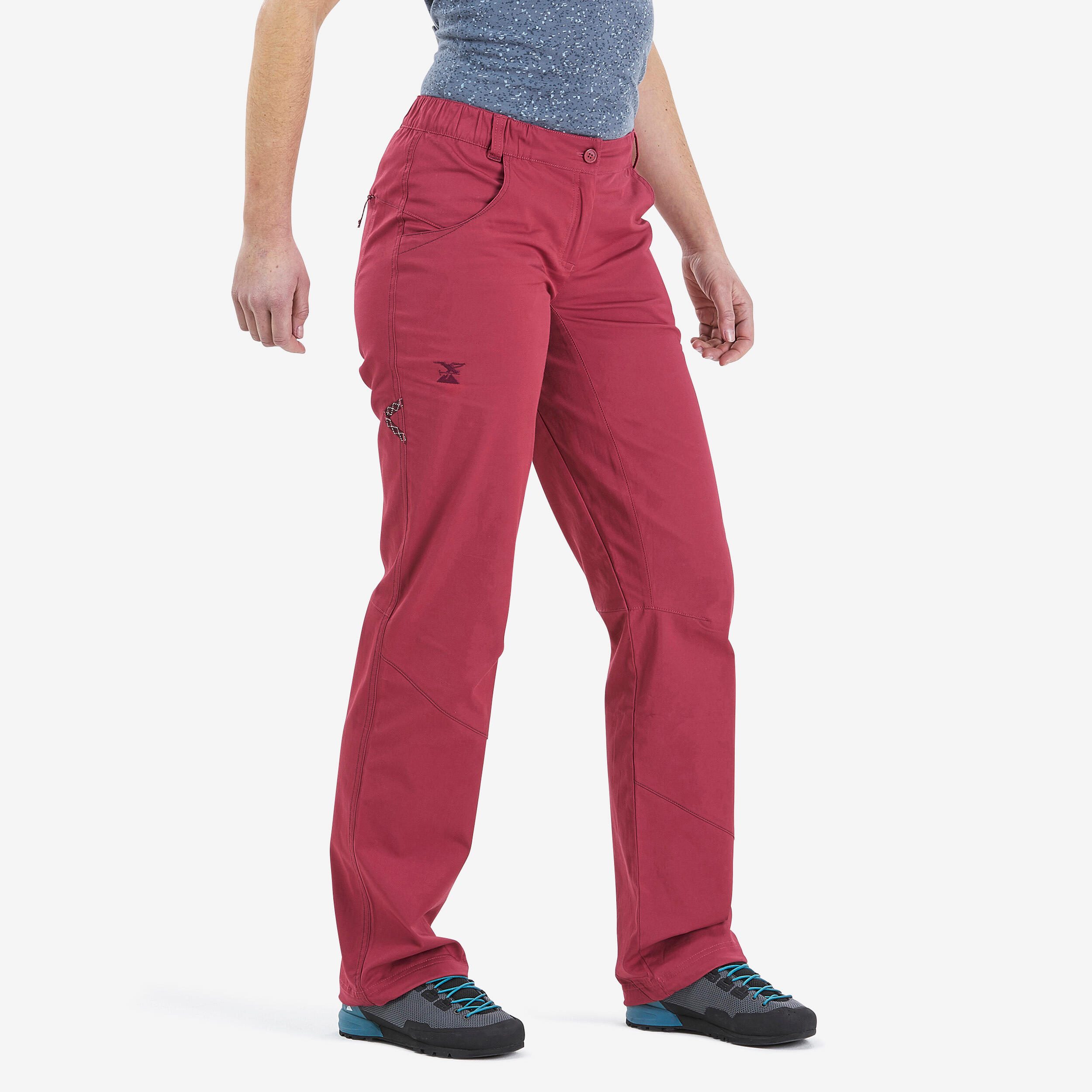 WOMEN'S STRETCH COTTON CLIMBING PANTS - VERTIKA RUBY RED