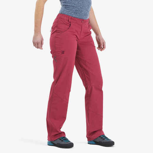 
      WOMEN’S COTTON STRETCH CLIMBING TROUSERS VERTIKA - RUBY RED
  