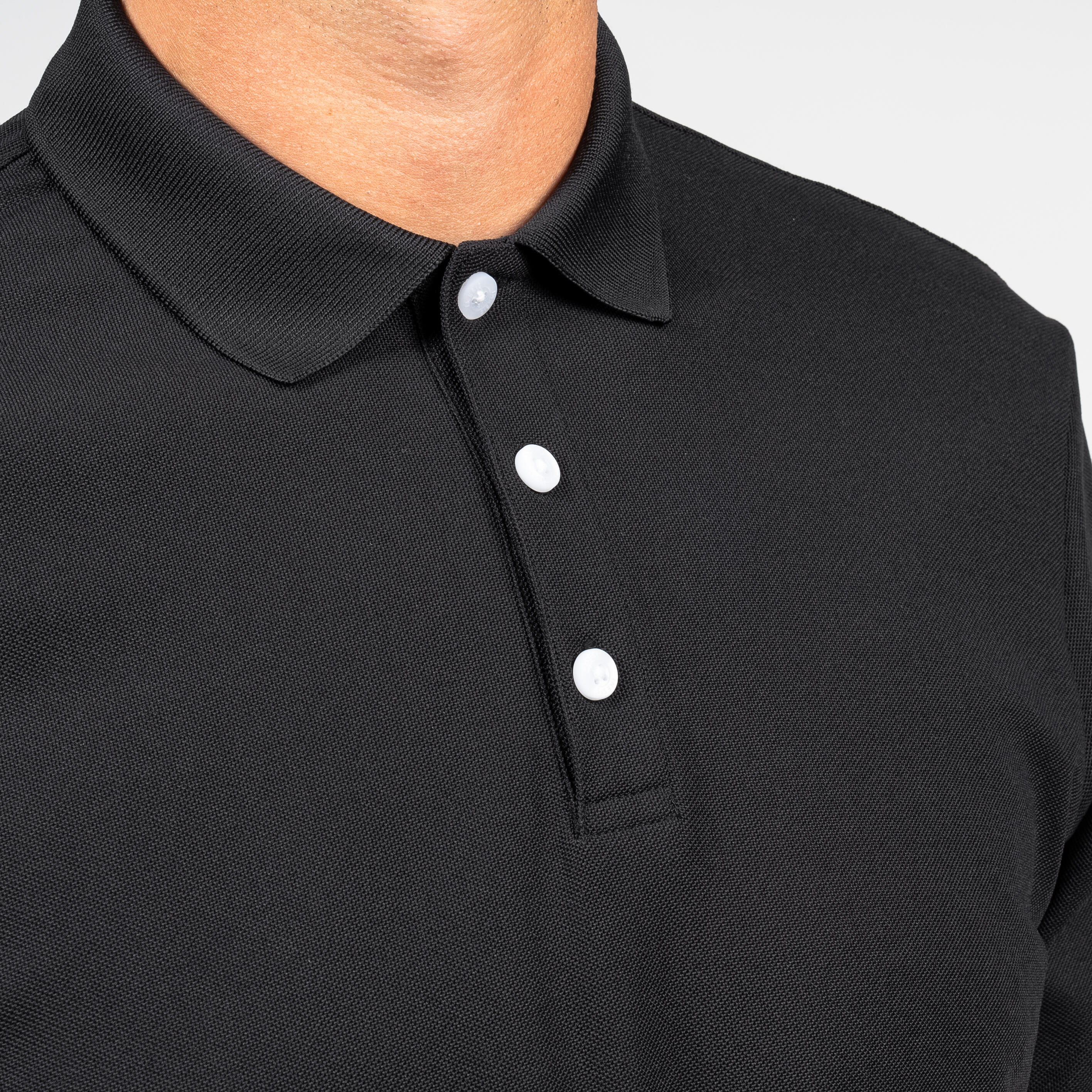 Men's Golf Polo Shirt - WW 500 Black - smoked black - Inesis