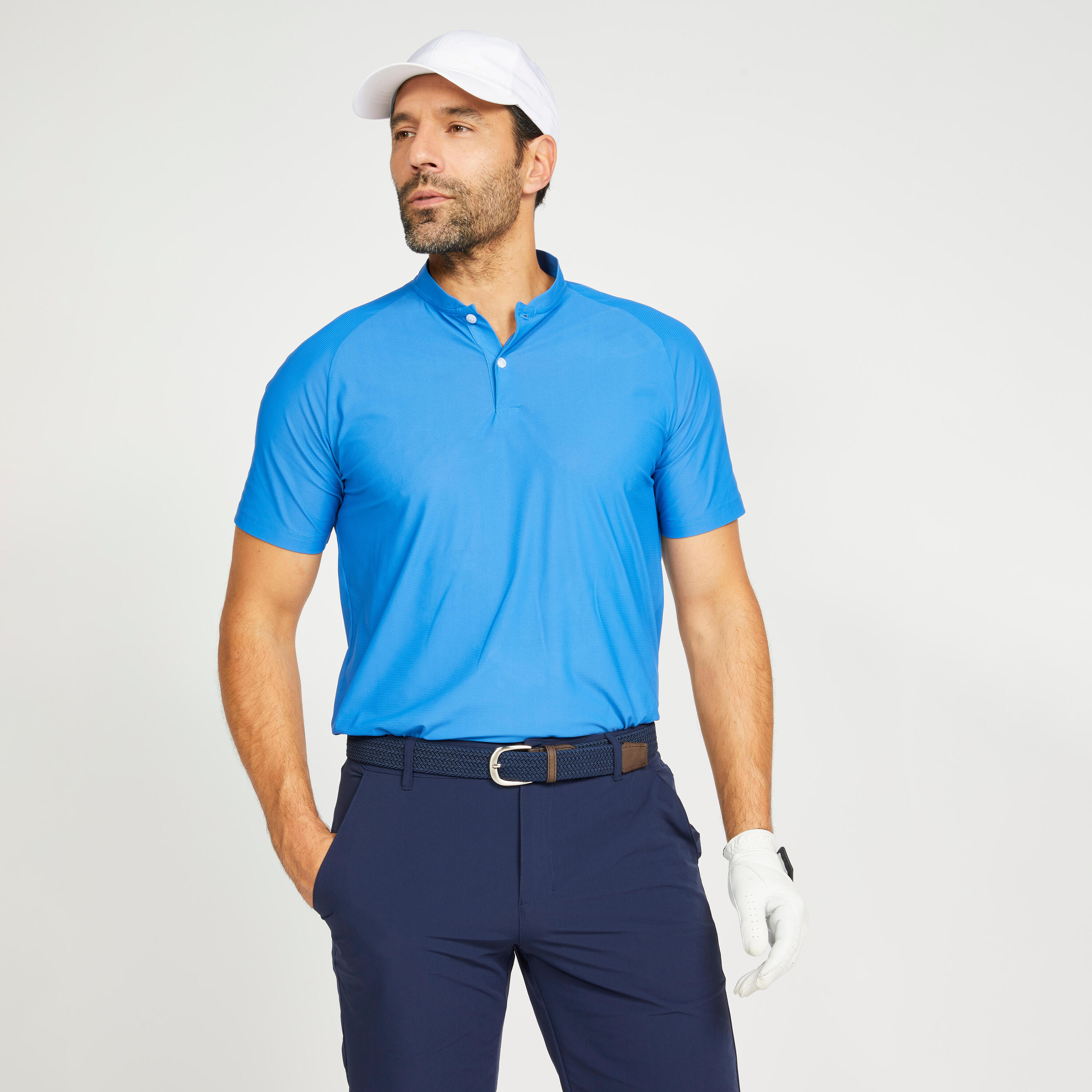 Men's golf short sleeve polo shirt - WW500 blue 1/8