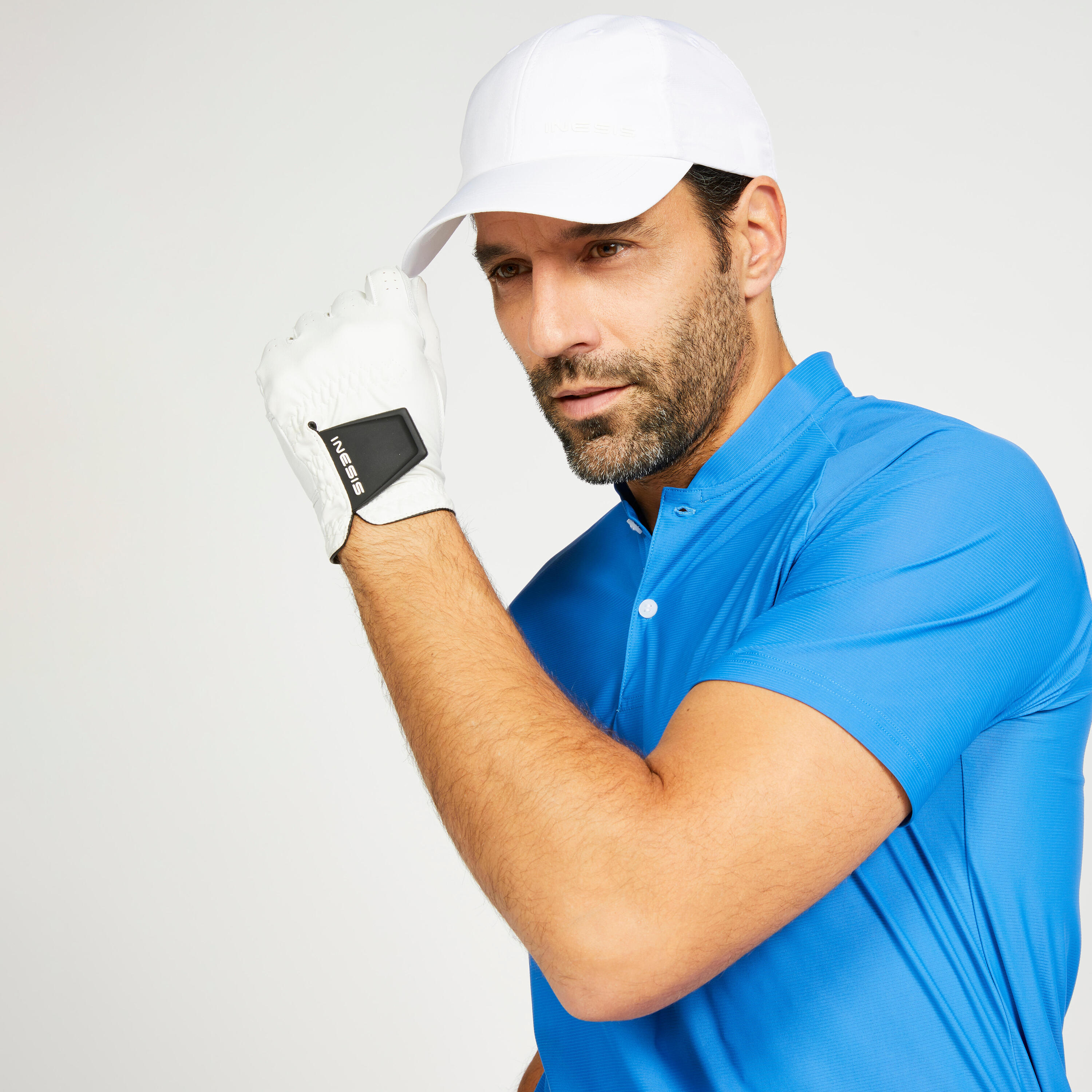 Men's golf short sleeve polo shirt - WW500 blue 4/8